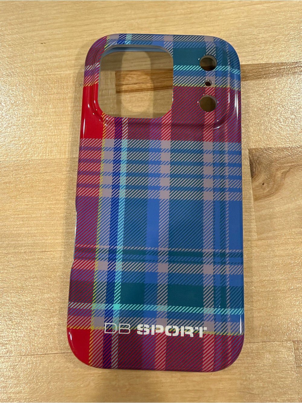 Dairy Boy iPhone 17 Pro Blue & Red Plaid Phone Case
